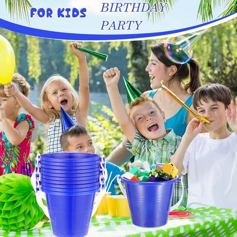 24 Sets Sand Buckets and Shovels, 4.72 Inch Beach Sand Bucket Toy Set, Plastic Bucket with Handles Pails Small Sandbox Toys Party Favor for Boys Girls Building Sand Castle in Saudi Arabia