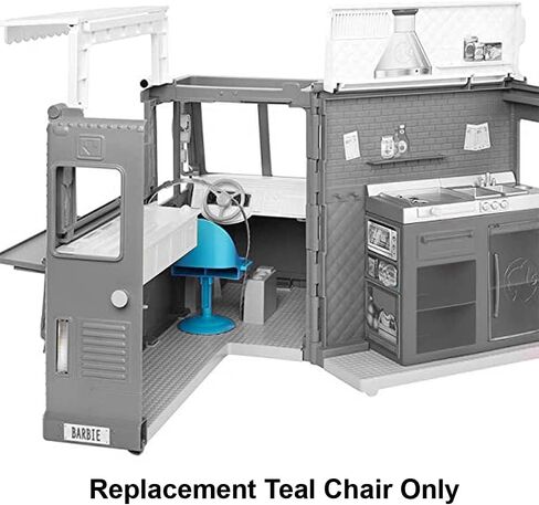 Barbie Replacement Parts for Fresh 'n Fun Food Truck Doll Playset - GMW07 ~ Replacement Teal Chair in Saudi Arabia