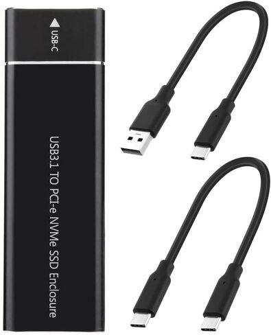 NVME M.2 to Type-C USB3.1 10Gbps Aluminum External Solid State Drive Adapter Enclosure for 2280 2260 2242 2230 PCI-E M2 M-Key SSD, USB Type C Converter Case in Kuwait