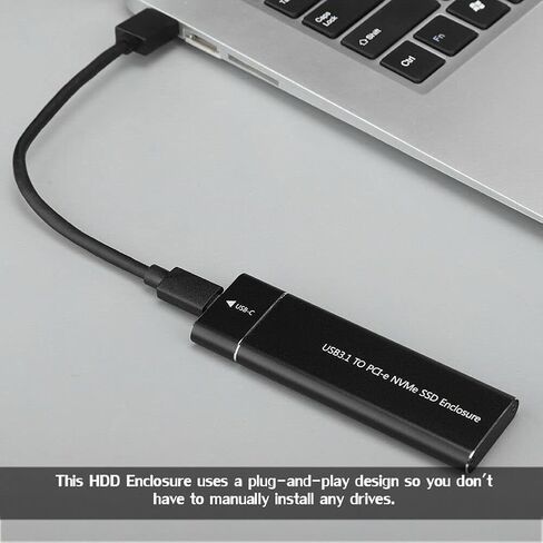NVME M.2 to Type-C USB3.1 10Gbps Aluminum External Solid State Drive Adapter Enclosure for 2280 2260 2242 2230 PCI-E M2 M-Key SSD, USB Type C Converter Case in Kuwait