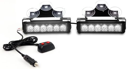 NO.32 2 X 24W 6.5" LED Emergency Strobe Flashing Light Bar 9 Modes Traffic Advisor Emergency Beacon Warning Lights Bar Kit for Interior Roof/Dash in Kuwait