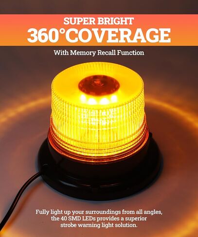 أضواء ستروب 12 فولت - 24 فولت، أضواء ستروب للمركبات، أضواء تحذيرية لإكسسوارات السيارات، ضوء LED كهرماني، ضوء منارة وامض للطوارئ LED مع مغناطيسي وسلك لجرار شاحنة السيارة in Kuwait