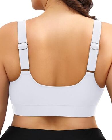 Daci Women Plus Size Sports Bra Bikini Top Only Push Up Scoop Neck Bathing Suit Top Full Coverage Swimsuit Top for Large Bust in Saudi Arabia