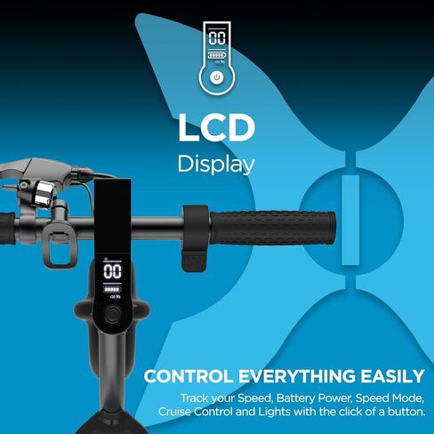 سكوتر كهربائي هوفر-1 ألفا برو | 18 ميلاً في الساعة، نطاق 18 ميلًا، شحن 5 ساعات، شاشة LCD، إطارات عالية الإمساك مقاس 10 بوصات، أقصى وزن 264 رطل، معتمدة ومختبرة - آمنة للمراهقين والبالغين in Kuwait