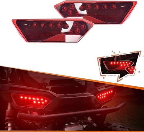 ADIIL RZR مصابيح خلفية LED لمصابيح الفرامل الخلفية مجموعة مصابيح إيقاف المصابيح الخلفية لـ Polaris RZR XP 900 1000 Turbo S 2014-2019، استبدل OEM #2412341,2412342 (عدسة حمراء) in Kuwait