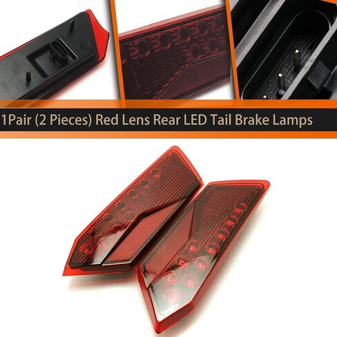 ADIIL RZR مصابيح خلفية LED لمصابيح الفرامل الخلفية مجموعة مصابيح إيقاف المصابيح الخلفية لـ Polaris RZR XP 900 1000 Turbo S 2014-2019، استبدل OEM #2412341,2412342 (عدسة حمراء) in Kuwait