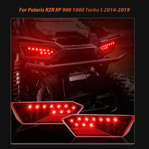 ADIIL RZR مصابيح خلفية LED لمصابيح الفرامل الخلفية مجموعة مصابيح إيقاف المصابيح الخلفية لـ Polaris RZR XP 900 1000 Turbo S 2014-2019، استبدل OEM #2412341,2412342 (عدسة حمراء) in Kuwait