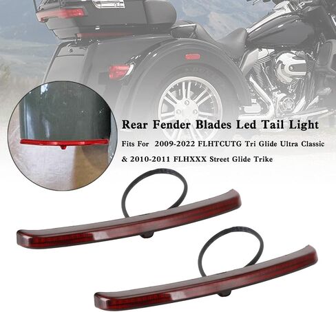 Areyourshop شفرات الحاجز الخلفي LED ضوء خلفي مناسب لـ Harley FLHTCUTG Tri Glide Ultra Classic 2009-2022، FLHXXX Street Glide Trike 2010-2011 in Saudi Arabia
