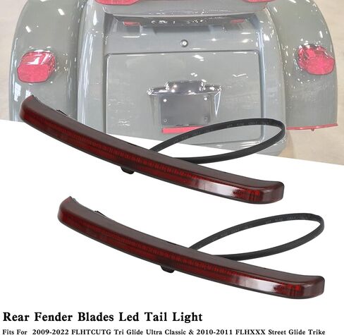 Areyourshop شفرات الحاجز الخلفي LED ضوء خلفي مناسب لـ Harley FLHTCUTG Tri Glide Ultra Classic 2009-2022، FLHXXX Street Glide Trike 2010-2011 in Saudi Arabia