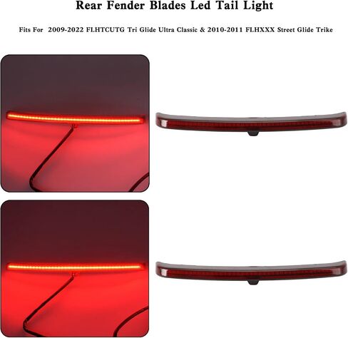 Areyourshop شفرات الحاجز الخلفي LED ضوء خلفي مناسب لـ Harley FLHTCUTG Tri Glide Ultra Classic 2009-2022، FLHXXX Street Glide Trike 2010-2011 in Saudi Arabia