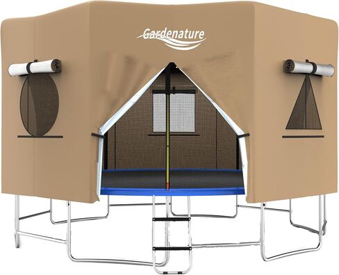Trampoline Tent Cover Frameless Shade with LED Light Trampoline Accessory Tent Outdoor Straight Pole Round Trampoline,Tent Only in Saudi Arabia