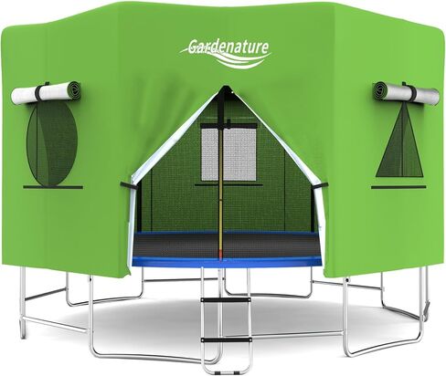 Trampoline Tent Cover Frameless Shade with LED Light Trampoline Accessory Tent Outdoor Straight Pole Round Trampoline,Tent Only in Saudi Arabia