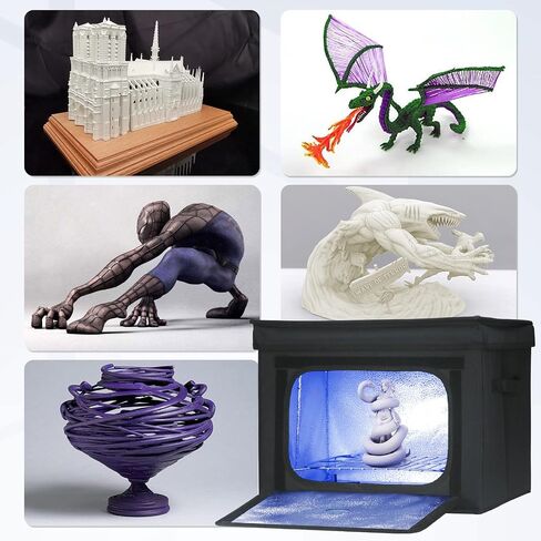 UV Light for Resin Curing High Efficiency 365nm UV Resin Kit for 3D Printer Large Size Sturdy Iron Frame Visual Window Even Curing LCD SLA DLP Compatible (Resin Curing Bag) in Saudi Arabia