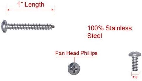 برغي خشب فيليبس برأس غير قابل للصدأ #6 × 1 بوصة، (100 قطعة)، 18-8 (304) براغي من الفولاذ المقاوم للصدأ بواسطة قطارة بولت، براغي SSD in Kuwait