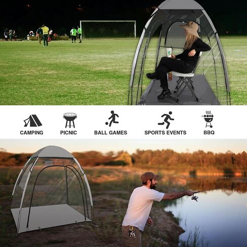 REDCAMP Sports Tent with Double Layer Window, Extra Large 2-3 Person Clear Weatherproof Tent for Two Parents, All Weather Shelter for Soccer, Baseball, Camping, Sun or Rain Protection in Saudi Arabia