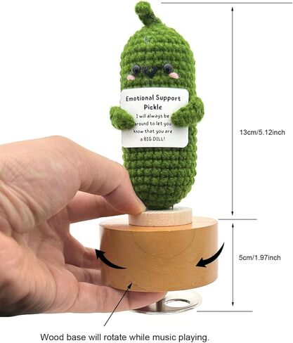 Pursuestar مضحك الدعم العاطفي صندوق الموسيقى المخلل، أنت بلدي أشعة الشمس الدورية قاعدة خشبية الرياح حتى صندوق موسيقي محبوك الهدايا للنساء الفتيات زملاء العمل الأصدقاء الأسرة تشجيع in Kuwait