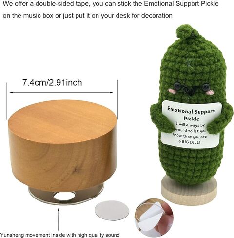 Pursuestar مضحك الدعم العاطفي صندوق الموسيقى المخلل، أنت بلدي أشعة الشمس الدورية قاعدة خشبية الرياح حتى صندوق موسيقي محبوك الهدايا للنساء الفتيات زملاء العمل الأصدقاء الأسرة تشجيع in Kuwait