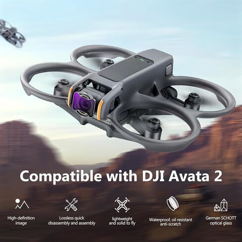 STARTRC Avata 2 ND Filters Set, 6 Pack UV ND8 ND16 ND32 ND64 ND256 Neutral Density Camera Lens Filter Compatible with DJI Avata 2, Multi Coated HD Optical Glass in Saudi Arabia