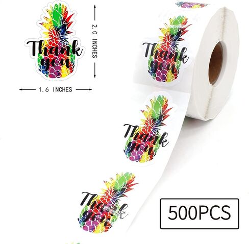 1.5 بوصة شكرًا لك مع ملصقات تصميم قوس قزح الأناناس، ملصقات شكرًا لك، ملصقات المخابز، ملصقات مصنوعة يدويًا، ملصقات الأعمال الصغيرة، ملصقات الأظرف، تغليف أكياس الهدايا 500 قطعة in Saudi Arabia