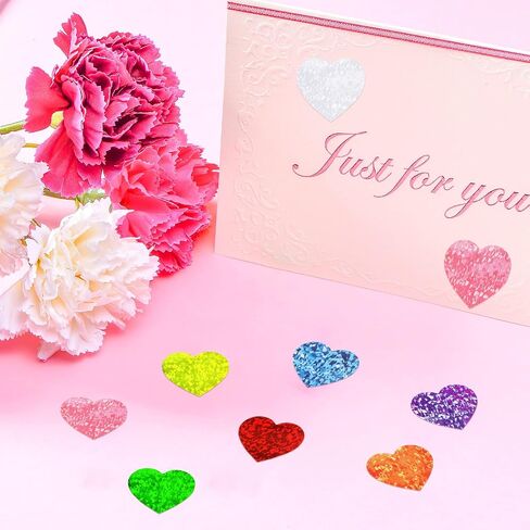 Gersoniel 2 Rolls 1000 Pcs Glitter Heart Stickers Heart Stickers for Kids Teacher 1 Inch Self Adhesive Colorful for Birthday Wedding School Classroom Party Decoration(Bright Colors) in Saudi Arabia