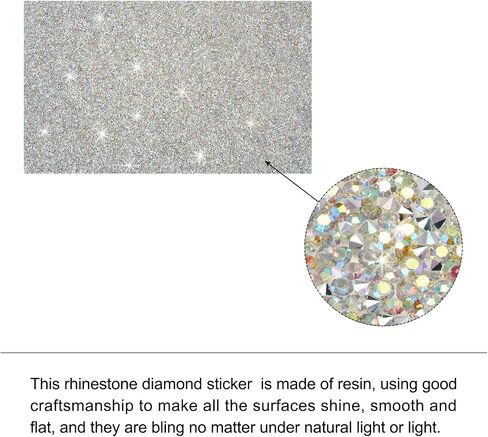 MECCANIXITY 24000 Pcs Bling Crystal Rhinestone Sheet Self-Adhesive Rhinestone Diamond Gems Sticker 9.44 x 15.75 Inch DIY Car Decoration Sticker for DIY Car Phone Clothing Craft Colorful in Saudi Arabia