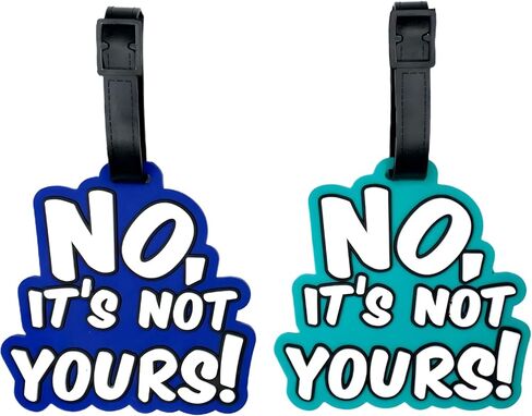 Luggage Tags 2-Pack Warning Message Cute Anime Cartoon Animal Colorful Silicone ID Tags for Suitcases Bags Travel Perfect for Teens Adults (Blue Red) in Saudi Arabia
