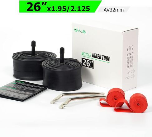 Chooee Bike Inner Tube 26/27.5/29,Mountain Bike Tube 26/27.5/29x1.75/1.95/2.125 Bicycle Tube Presta/Schrader Valve 2 Pack in Saudi Arabia