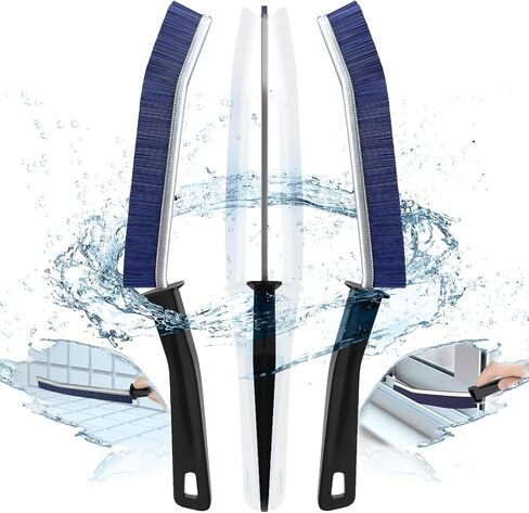3PCS Hard Bristle Crevice Cleaning Brush, Small Cleaning Brush for Household Use, Thin & Hard to Reach Gap Cleaning Brushes, Bristled Crevice Brush for Kitchen Sink, Bathroom Tiles & Window Track in Kuwait