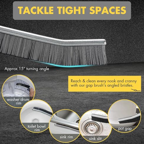 3PCS Hard Bristle Crevice Cleaning Brush, Small Cleaning Brush for Household Use, Thin & Hard to Reach Gap Cleaning Brushes, Bristled Crevice Brush for Kitchen Sink, Bathroom Tiles & Window Track in Kuwait