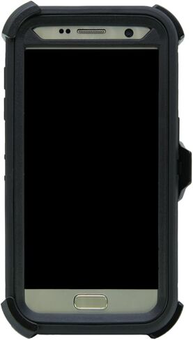 WallSkiN Case for Galaxy S7 (5.1") Heavy Duty Full Body Military Grade Drop Protection Carrying Cover Holder | Holster for Men Belt with Clip Stand – Black/Black in Saudi Arabia