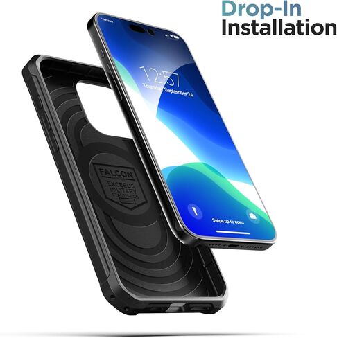 Encased Falcon Armor Designed for iPhone 15 Pro Case with Belt Clip Holster - Ultra Protective Shockproof Cover (Compatible with MagSafe) in Saudi Arabia