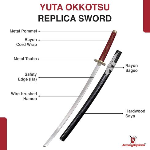 Armory Replicas™ - مجموعة Jujutsu Kaisen Katana - نسخ طبق الأصل من الرسوم المتحركة الأصلية للكوسبلاي وهواة الجمع | شفرات من الفولاذ الكربوني مقاس 38.25 إلى 38 بوصة، ومقابض خشبية، وتصميمات رائعة in Kuwait