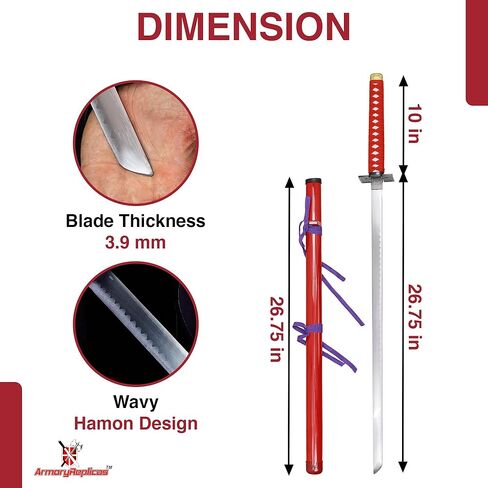 Armory Replicas™ - Jujutsu Kaisen Katana Collection - Authentic Anime Replicas for Cosplay and Collectors | 38.25" to 38" Carbon Steel Blades, Wooden Handles, Exquisite Designs in Kuwait