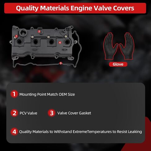 طقم غطاء صمام المحرك مع حشوات ومسامير متوافقة مع نيسان ألتيما هايبرد سينترا SE-R 2.5L 2007-2012# 13264-JA00A, 13270-JA00A in Kuwait