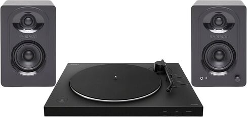 Sony PS-LX310BT Bluetooth Wireless Turntable - High-Fidelity Vinyl Record Player with Bluetooth Connectivity Bundle with SAM30 3-Inch Powered Studio Monitors Pair (Black) (2 Items) in Saudi Arabia