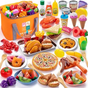 Juboury Pretend Play Food Set for Kids Kitchen, with Storage Bag in Kuwait