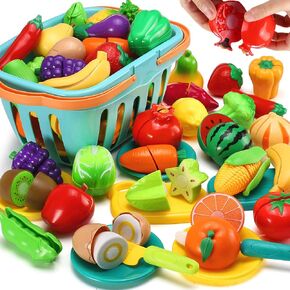 LESUTER TOYS 70 PCS Cutting Play Food Kitchen Toy, Pretend Play Accessories in Kuwait