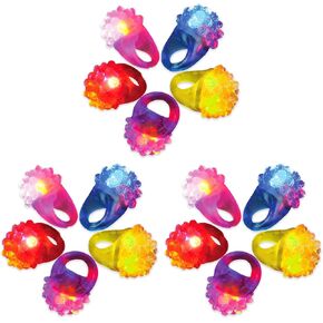 Novelty Place 12Pcs Flashing LED Jelly Rings – Fun Glow in the Dark Light Up Toy Rings for Kids, Party Favors, Birthday, Halloween, Carnival, Disco and Dance Party Supplies in Kuwait