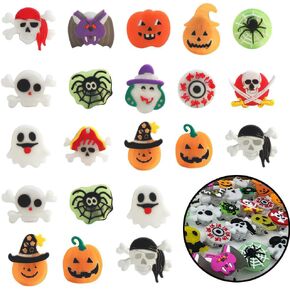 50PCS Halloween Light Up Rings, Assorted Ghost Pumpkin Flash LED Rings Toys Glow in the Dark Rings Toys for Halloween Kids Party Favors in Kuwait