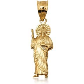 Polished 14k Yellow Gold Saint Jude Charm Pendant in Kuwait