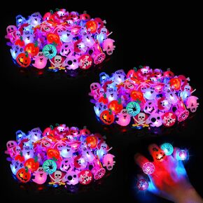 Aulock 50/100/150Pcs Halloween LED Rings, Party Favors Toys Bulk for Kids in Kuwait