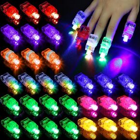 Toyoget Finger Lights,Halloween Finger Lights for Adults and Kids,LED Light Up Rings Bulk Finger Flashlights,Battery Powered Light Up Finger Ring Toys,Mini Glow in The Dark Party Supplies in Kuwait