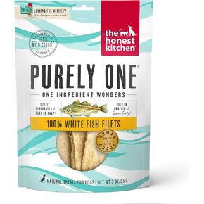 The Honest Kitchen Wishes White Fish Filets Dog Treats, Human Grade Single Ingredient Dehydrated Fish Chews, High Protein Limited Ingredient Training Treats for Dogs, 3 oz in Saudi Arabia