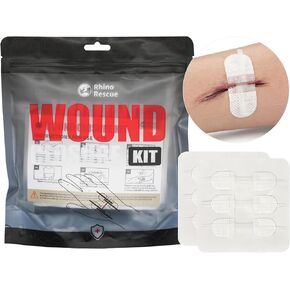 RHINO RESCUE Zip Stitch 6pcs with Wound Dresssings, Closure Strips Without Suture, Zipstitch Laceration Kit for Cut Care, Adhesive Bandages in Saudi Arabia