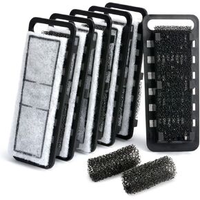 NICREW Slim Aquarium Filter Cartridges, 6 Count with 2 Intake Sponges in Saudi Arabia