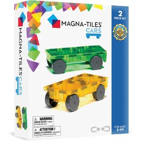 MAGNA-TILES Cars – Green & Yellow 2-Piece Magnetic Construction Set, The Original Magnetic Building Brand in Kuwait