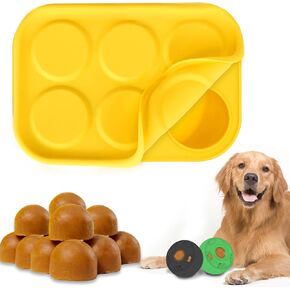 BABORUI 6 Cavities Dog Treat Molds with Lid for Woof Pupsicle Small 10-25lbs, Reusable Frozen Dog Treat Molds Silicone for Making Mix Refills Pops Ice Popsicle Treats (S & Lid) in Kuwait