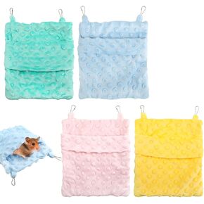 4-Piece Sugar Glider Bonding Pouch Carrier Bag, Durable Polyester Small Animal Sleeping Bag with Adjustable Shoulder Strap for Hamster, Rat, Chinchilla, Hedgehog - Travel and Cage Accessories in Saudi Arabia