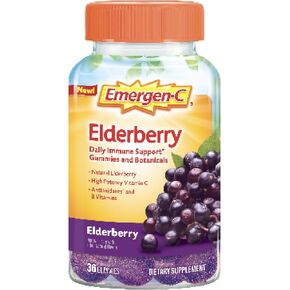 Emergen-C Elderberry Gummies, Elderberry Immune Support Natural Flavors with High Potency Vitamin C, 36 Count in Saudi Arabia