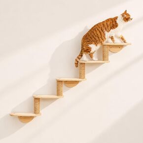Cat Wall Shelves,5-Step Cat Stairs,Solid Pine Modular Wall Mount Furniture in Saudi Arabia